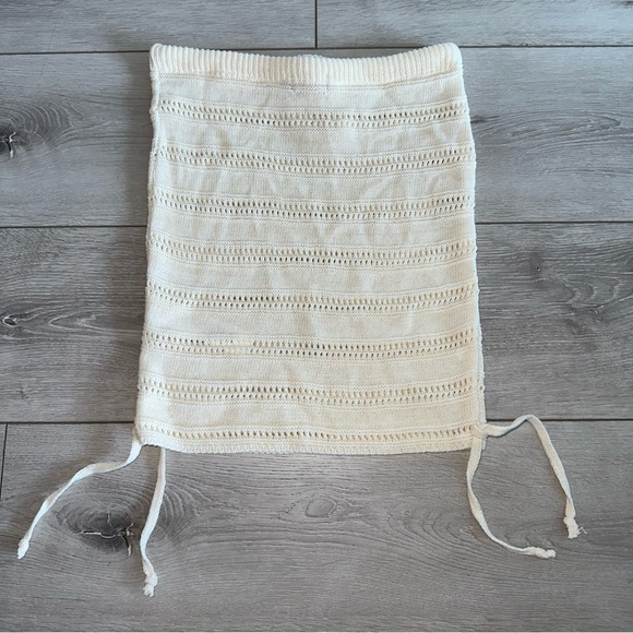 NWT Boohoo Crochet Lace Up Bralet and Skirt Co-ord in White Size Small - Picture 6 of 10